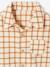 Gingham velvet baby shirt caramel 