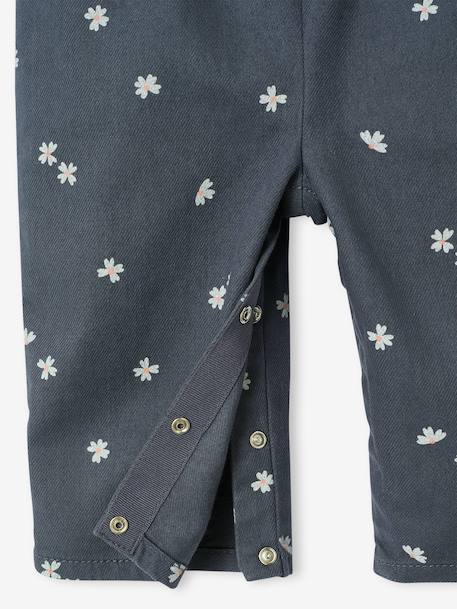 Printed Twill Dungarees for Babies slate grey 