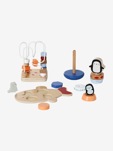 Trio of BANQUISE wooden toys in FSC® wood white 