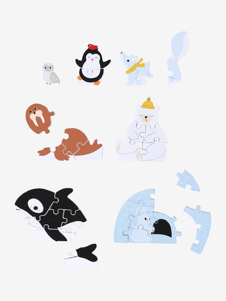 Evolving 3D Ice floe puzzles in FSC® wood white 