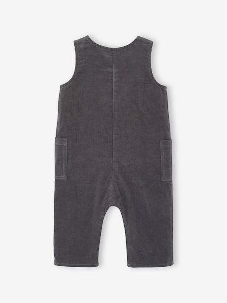 Corduroy sleepsuit for babies anthracite 