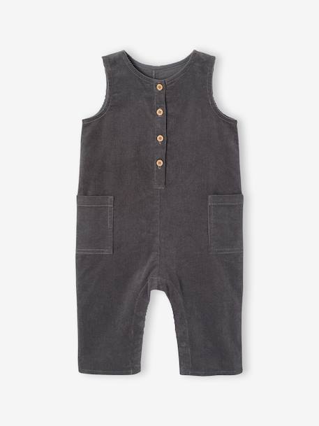 Corduroy sleepsuit for babies anthracite 