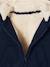Zipped hooded cardigan for babies in fully lined fleece navy blue 