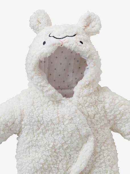 Sherpa pramwsuit for baby dolls white 