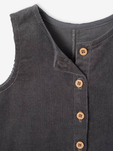 Corduroy sleepsuit for babies anthracite 