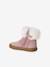 Fur-Lined, Zipped Leather Boots for Baby Girls old rose 