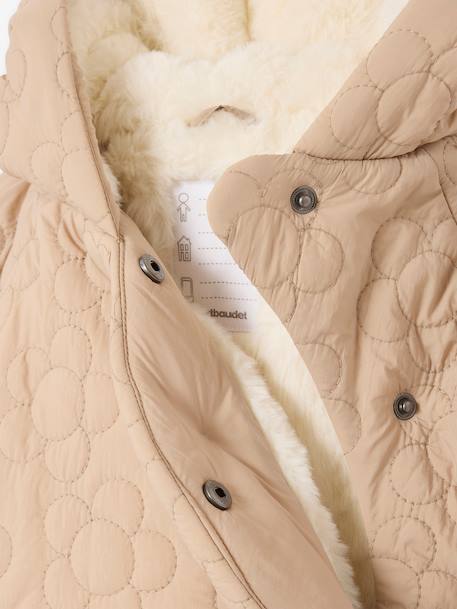 Fancy quilted coat for babies beige 