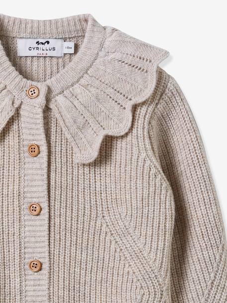 Woollen Cardigan for Babies, CYRILLUS beige 