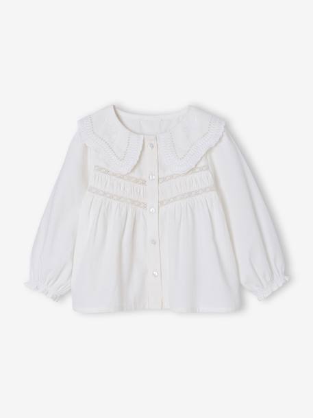 Baby shirt in poplin white 