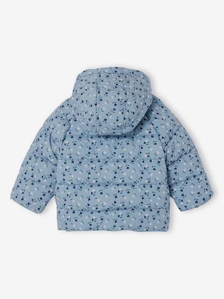 Asymmetric Jacket, Lined, for Babies grey blue+iridescent copper+Light Pink/Print 