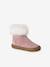 Fur-Lined, Zipped Leather Boots for Baby Girls old rose 