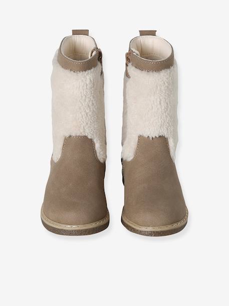 Zip-Up Faux-Fur Lined Boots for Girls taupe 