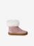 Fur-Lined, Zipped Leather Boots for Baby Girls old rose 