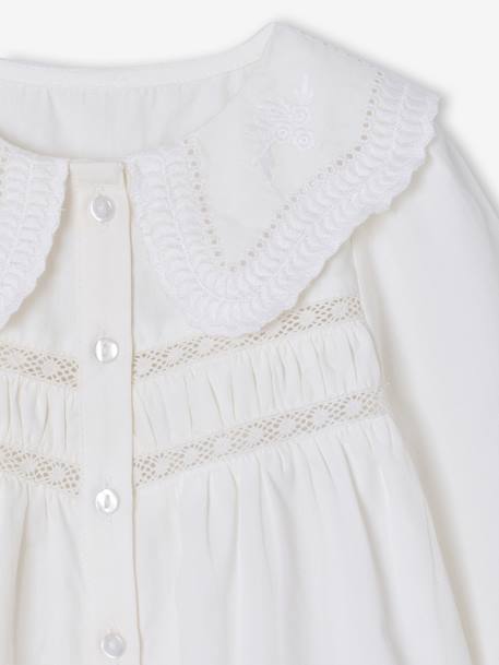 Baby shirt in poplin white 