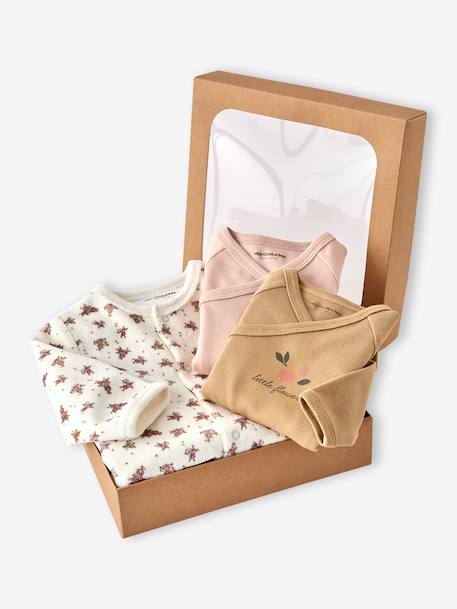 Set of 3 Items for Newborns: 1 Sleepsuit + 2 Bodysuits ecru 
