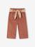 Corduroy Trousers with 'Leopard' Tie Belt for Babies terracotta 