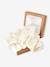 Set of 4 Plain Knit Items for Newborns: Cardigan + Trousers + Booties + Bodysuit ecru 