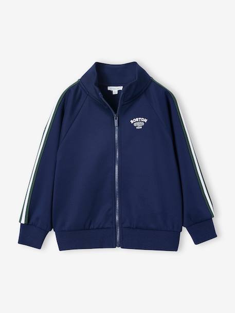 Boys' long-sleeved sweatshirt with high neck navy blue 