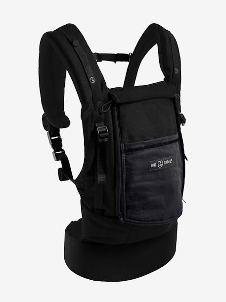 PhysioCarrier Baby Carrier + Booster Seat + Head Support Pack Bundle by JE PORTE MON BEBE Black 