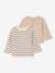 Pack of 2 long-sleeved honeycomb t-shirts for babies striped navy blue 