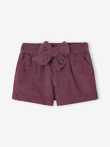 Corduroy short for babies aubergine 