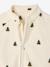 Zipped baby cardigan in printed fleece knit beige 