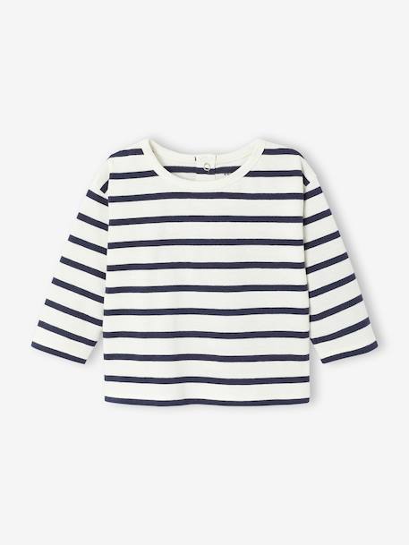 Set T-shirt + striped jumpsuit pecan nut 