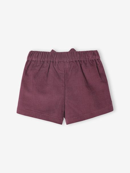 Corduroy short for babies aubergine 