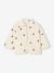 Zipped baby cardigan in printed fleece knit beige 