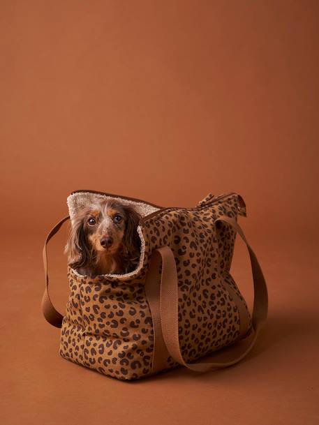 FAMILY pet carrier bag printed brown 
