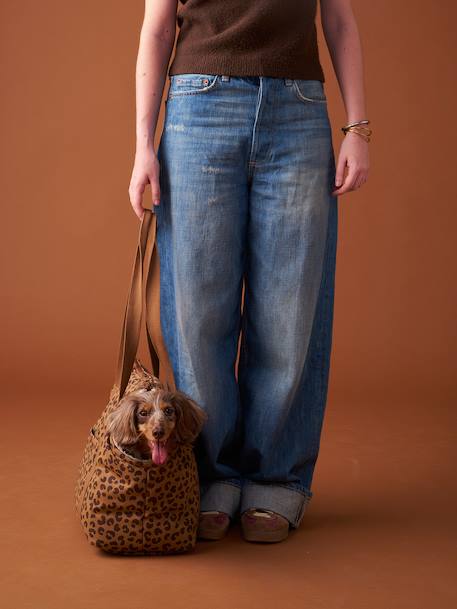 FAMILY pet carrier bag printed brown 
