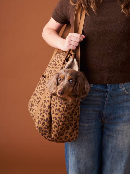 FAMILY pet carrier bag printed brown 