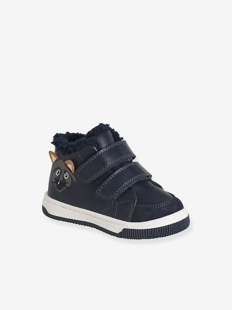 Synthetic-Lined Trainers with Hook-&-Loop Fasteners for Boys navy blue 