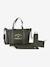 Weekend Changing Bag with Print: La Vie est Pleine de Surprises Dark Blue+GREEN MEDIUM SOLID WITH DESIG+khaki 