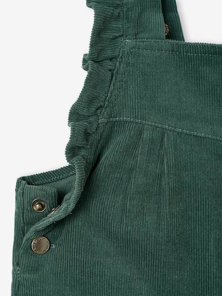 Corduroy Dungarees with Ruffles for Babies green+PURPLE DARK SOLID 