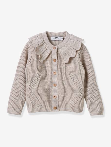Woollen Cardigan for Babies, CYRILLUS beige 