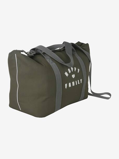 Weekend Changing Bag with Print: La Vie est Pleine de Surprises Dark Blue+GREEN MEDIUM SOLID WITH DESIG+khaki 
