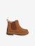 Zipped Leather Boots for Girls camel 