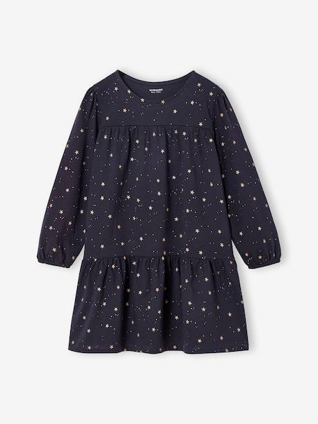 Dress with Shiny Star Print for Girls anthracite 