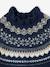 Knitted Jacquard Dress for Girls ecru+navy blue 