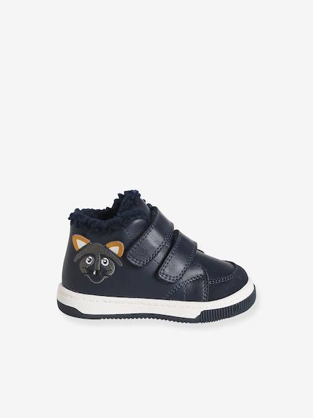 Synthetic-Lined Trainers with Hook-&-Loop Fasteners for Boys navy blue 