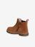 Zipped Leather Boots for Girls camel 
