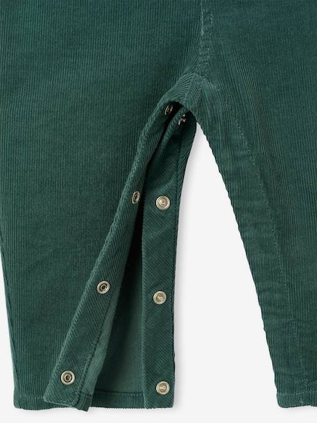Corduroy Dungarees with Ruffles for Babies green+PURPLE DARK SOLID 
