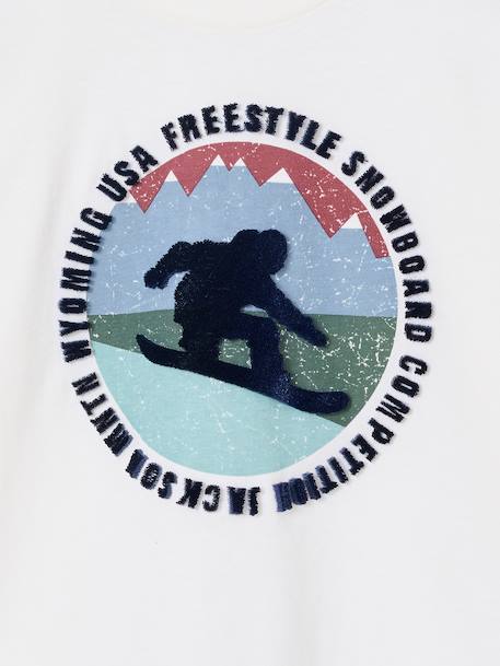 T-Shirt with Print on the Front for Boys anthracite+ecru 