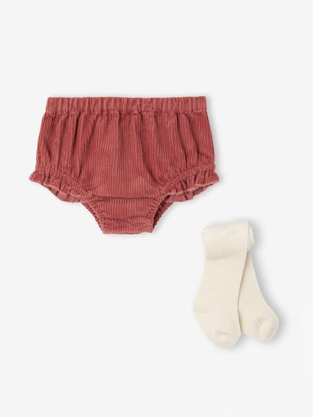 Set for Newborns: Bloomer Shorts + Tights tomato red 