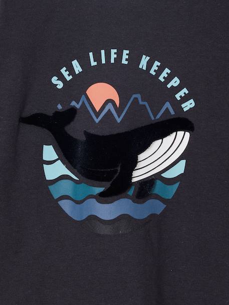 T-Shirt with Print on the Front for Boys anthracite+ecru 
