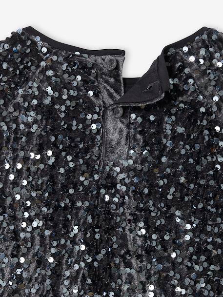 Girls' sequinned Christmas blouse silver 