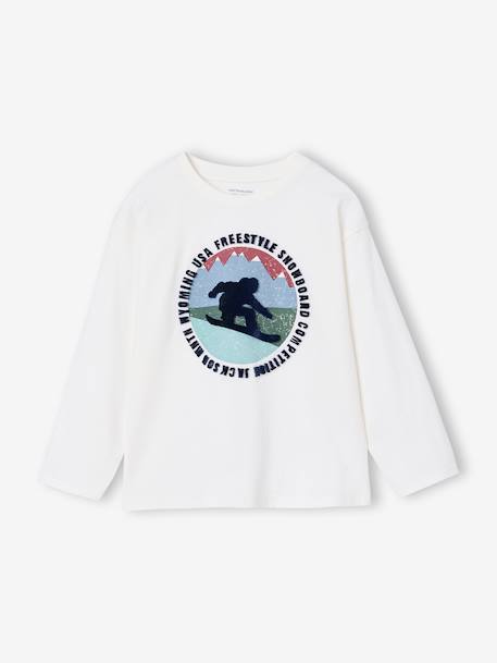 T-Shirt with Print on the Front for Boys anthracite+ecru 