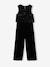 Velour Jumpsuit with Sequins for Girls black 