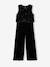 Velour Jumpsuit with Sequins for Girls black 